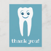dank je tandarts lachende tand ansichtkaart briefkaart (Voorkant)