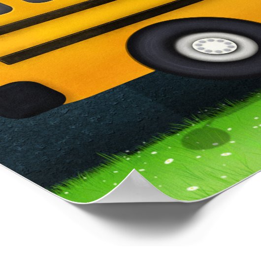 Dank je Teacher Yellow School Bus 10 foto's Poster (Hoek)