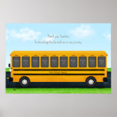 Dank je Teacher Yellow School Bus 10 foto's Poster (Voorkant)