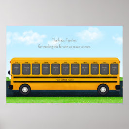 Dank je Teacher Yellow School Bus 11 foto's Poster