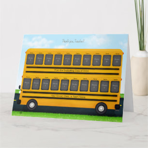 Dank je Teacher Yellow School Bus 20 Foto's Kaart