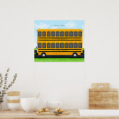 Dank je Teacher Yellow School Bus 20 Foto's Poster (Keuken)