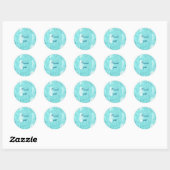 Dank je Teal Branches on Turquoise Stickers (Vel)