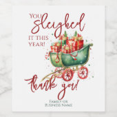 Dank je team kerstmedewerkers wijn etiket (Enkel label)