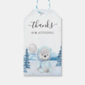 Dank je Teddybeer Kerstmis Winter Cadeaulabel (Voorkant)
