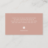 Dank je | Terracotta Small Business Visitekaartje (Achterkant)