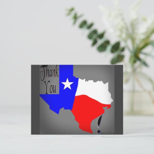 Dank je, Texas. Briefkaart (Staand voorkant)