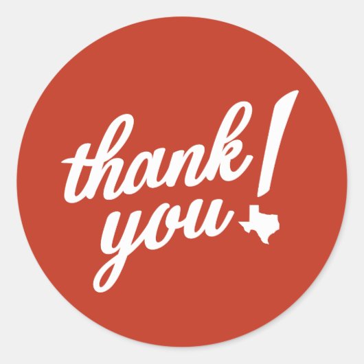 Dank je Texas stijl! Ronde Sticker (Voorkant)