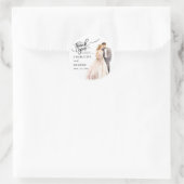 Dank je Trouw Bruid Bruidegom Rug Waterverf Klas Ronde Sticker (Tas)