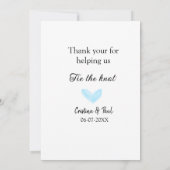 dank je trouw de knoop blauwe hart trouw rustiek kaart (Achterkant)