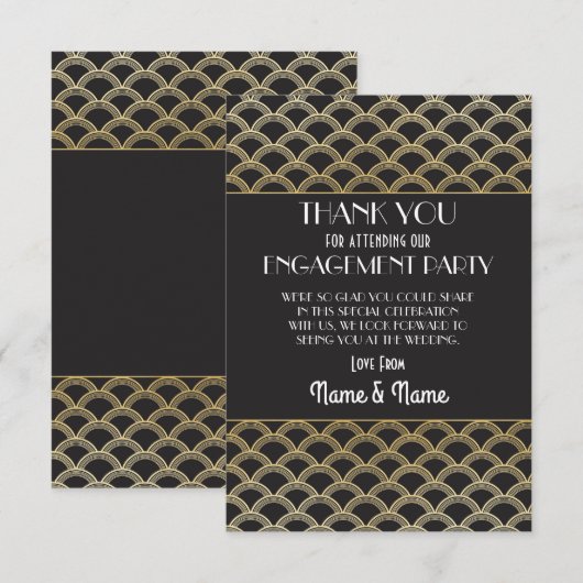 Dank je Trouw Huwelijk Jaren 20 Feest Dank Kaart (Voorkant / Achterkant)