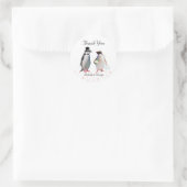 Dank je Trouw & Pinguïn Koppel Ronde Sticker (Tas)