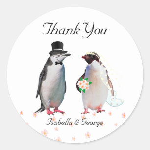 Dank je Trouw & Pinguïn Koppel Ronde Sticker