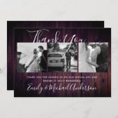 Dank je Trouw PURPER Landelijk FOTOCollage Bedankkaart (Voorkant / Achterkant)