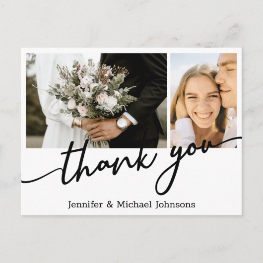 dank je, trouwcollage, aangepast briefkaart (Voorkant)