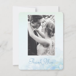 Dank je trouwfoto hortensia blauw groen kaart