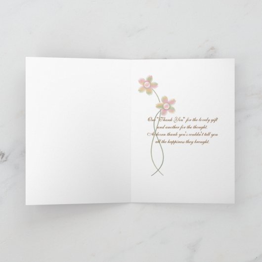 Dank je trouwrozen bedankkaart (Binnen)