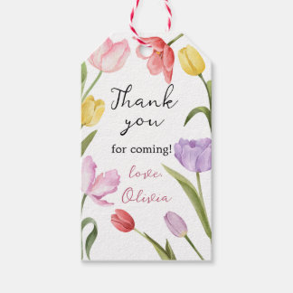 Dank je tulpen bloem boho cadeaulabel