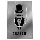 Dank je Tuxedo Silver Medium Cadeauzakje (Achterkant)