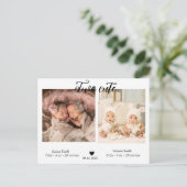 Dank je Tweeling foto Geboorteaankondiging  briefk Briefkaart (Staand voorkant)