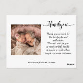 Dank je Tweeling foto Geboorteaankondiging  briefk Briefkaart (Achterkant)