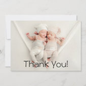Dank je Twins Baby Gift Newborn Baby shower Bedankkaart (Voorkant)
