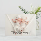 Dank je Twins Baby Gift Newborn Baby shower Bedankkaart (Staand voorkant)