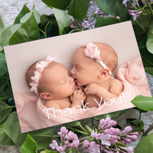 Dank je Twins Baby Gift Newborn Baby shower Bedankkaart