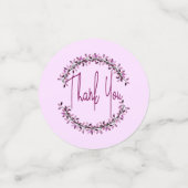 Dank je typografie Chic Paarse Blad Krans Confetti (Kleine voorkant)