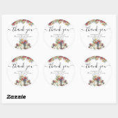 Dank je Typografie Lente Bloemen Bruidsmeisjesfees Ronde Sticker (Vel)
