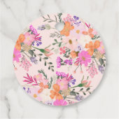 Dank je typografie pastel weide wilde bloemen bedankjes labels (Achterkant)