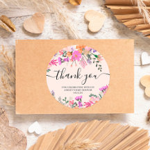 Dank je typografie pastel weide wilde bloemen