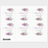 Dank je typografie pastel weide wilde bloemen ronde sticker (Vel)