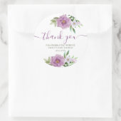 Dank je typografie pastel weide wilde bloemen ronde sticker (Tas)