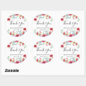 Dank je typografie pastel weide wilde bloemen  ronde sticker (Vel)