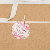Dank je typografie pastelweide wilde bloemen bedankjes labels