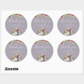 Dank je Typography Lente Bloemen Bruidsmeisjesfees Ronde Sticker (Vel)