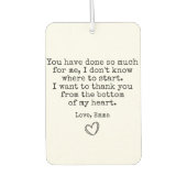 Dank je uit de grond van mijn hart Pa Car Luchtverfrisser (Voorkant)