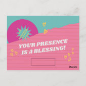 Dank je - UW AANWEZIGHEID IS EEN ZEGENING Briefkaart (Achterkant)