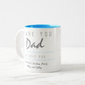 Dank je vader Mok van tweetone koffie (Voorkant links)