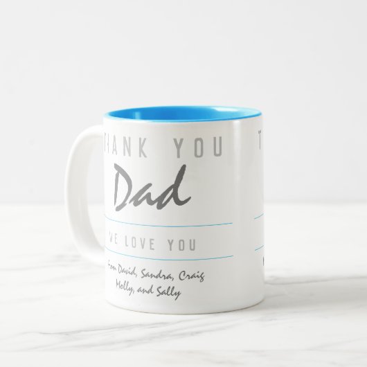 Dank je vader Mok van tweetone koffie (Voorkant links)