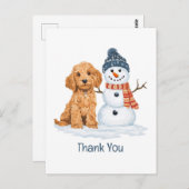 Dank je vakantie Winter Goldendoodle Hond Sneeuwma Briefkaart (Voorkant / Achterkant)
