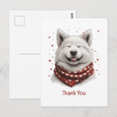 Dank je Valentijnsdag Samoyed Hond Briefkaart (Voorkant / Achterkant)