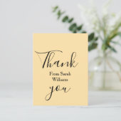 Dank je van voeg naam toe geel Pastel boho bruilof Briefkaart (Staand voorkant)