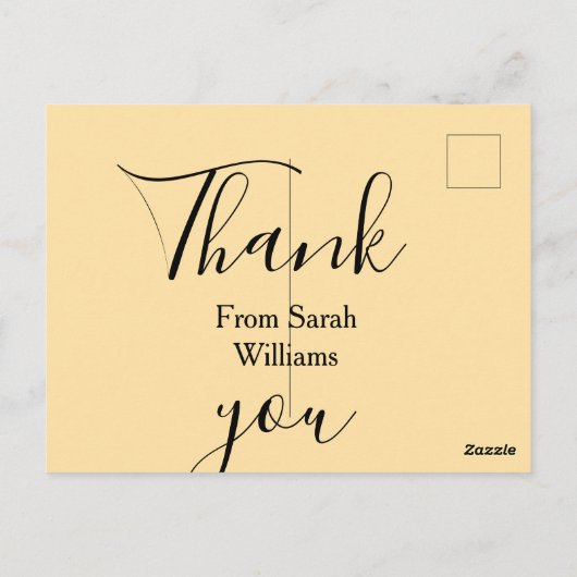 Dank je van voeg naam toe geel Pastel boho bruilof Briefkaart (Achterkant)