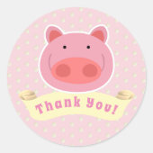 Dank je Varkentje Ronde Sticker (Voorkant)