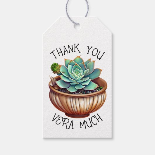 Dank je Vera | Schattigee Aloë Vera Pun Cadeaulabel (Voorkant)