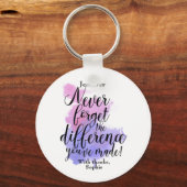 Dank je, vergeet nooit het verschil dat je hebt ge sleutelhanger (Voorkant)