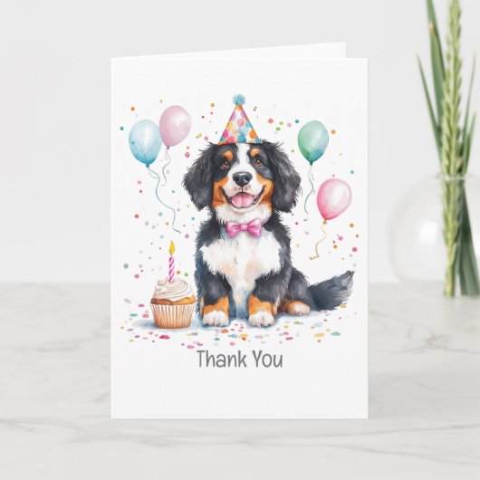 Dank je verjaardag Berner Sennenhond Bedankkaart (Voorkant)