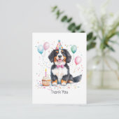 Dank je verjaardag Berner Sennenhond Briefkaart (Staand voorkant)